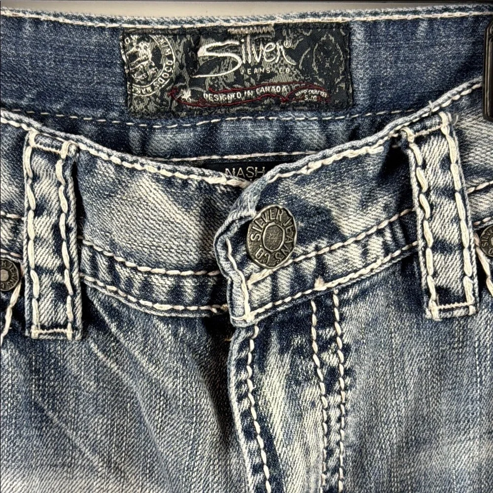 Silver‎ Co Men's Light Blue Nash straight-leg Distressed Jeans Size 34